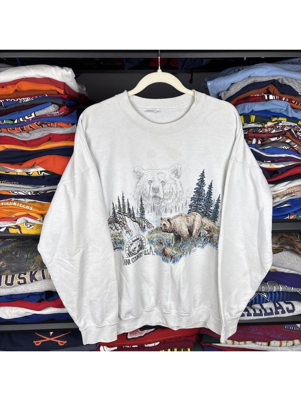 Vintage 90s Bear Country USA Grizzly Crewneck Sweatshirt XL